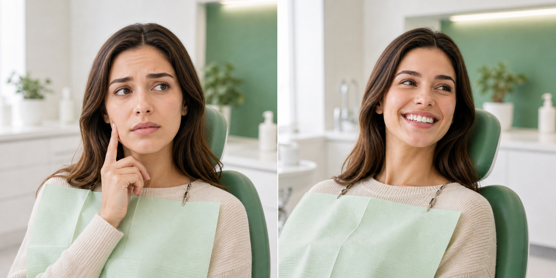 prima e dopo illustrativo prima visita dentistica Salerno